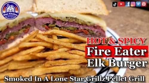 HOT &amp; SPICY FIRE EATER Elk Burger Smoked In A Pellet Grill