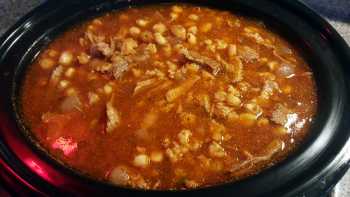 Easy Slow Cooker Red Posole!