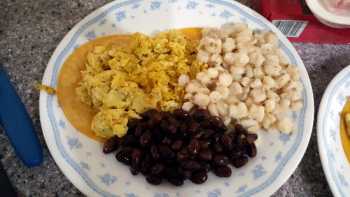 Huevos Rancheros with Mexican Style Hominy