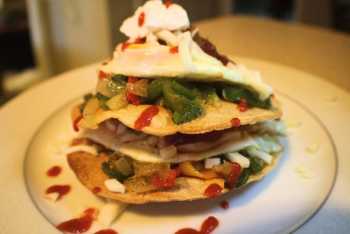 Stacked Eggs and Corn Tortillas